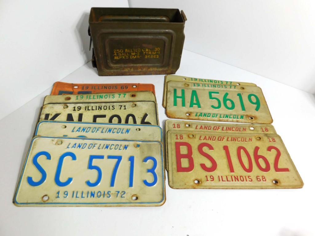 Vintage Illinois License Plates incl 2 Sets and 5 (1 of 4)