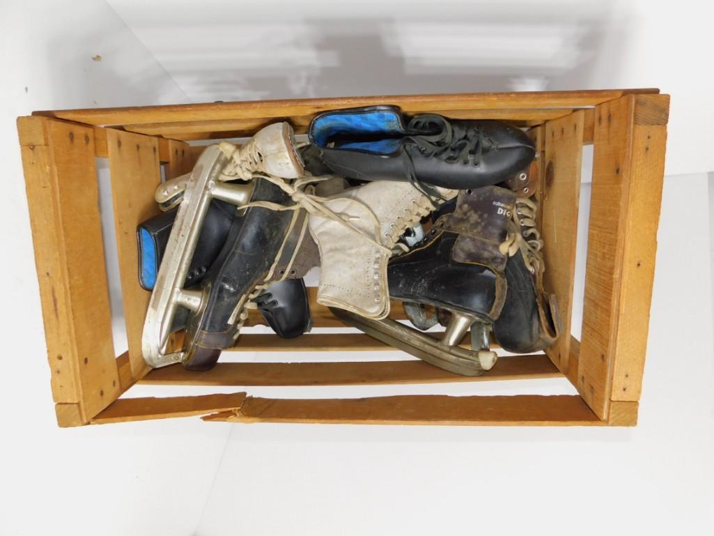Crate of Vintage Ice Skates (1 of 7)