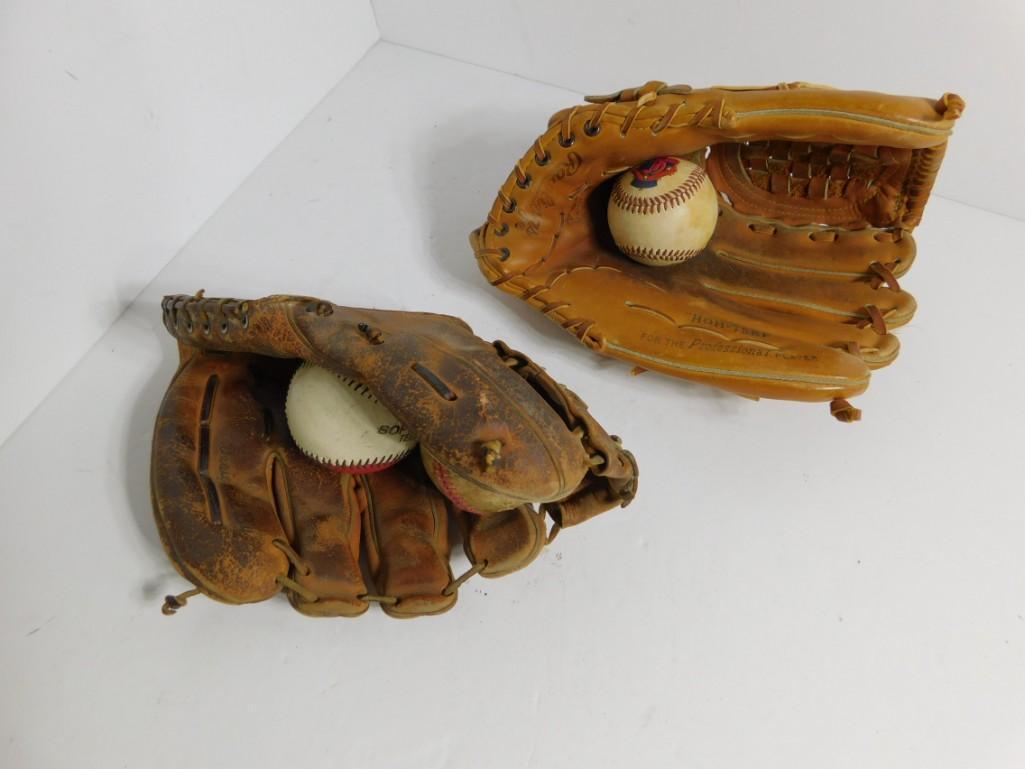 Baseball Lot incl 2 Baseball Mitt incl Rawlings Golden (1 of 3)