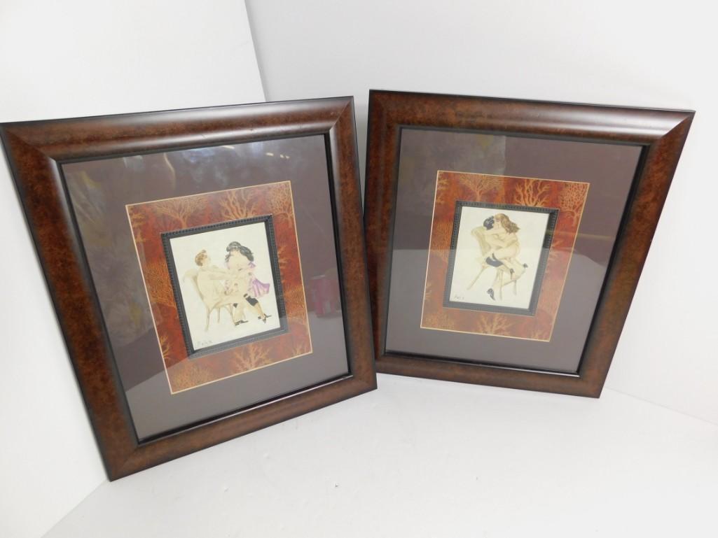 2 Framed Erotica Prints Signed Felix (1 of 3)