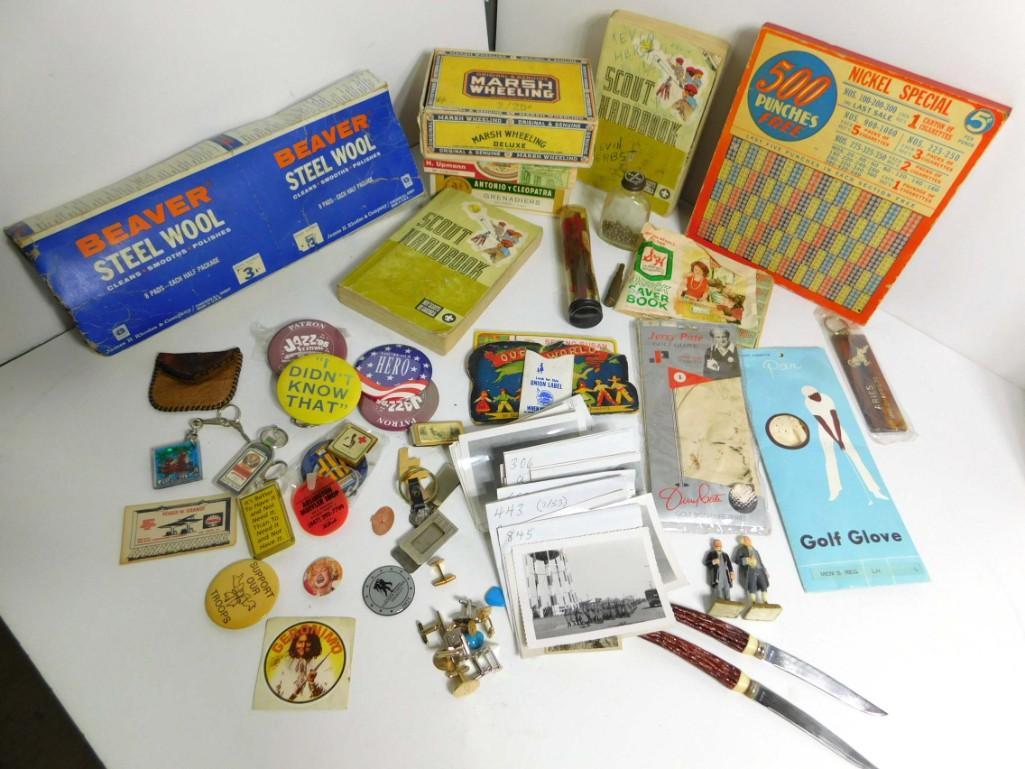 Vintage Smalls incl Ephemera , Buttons , Pins , Key (1 of 5)