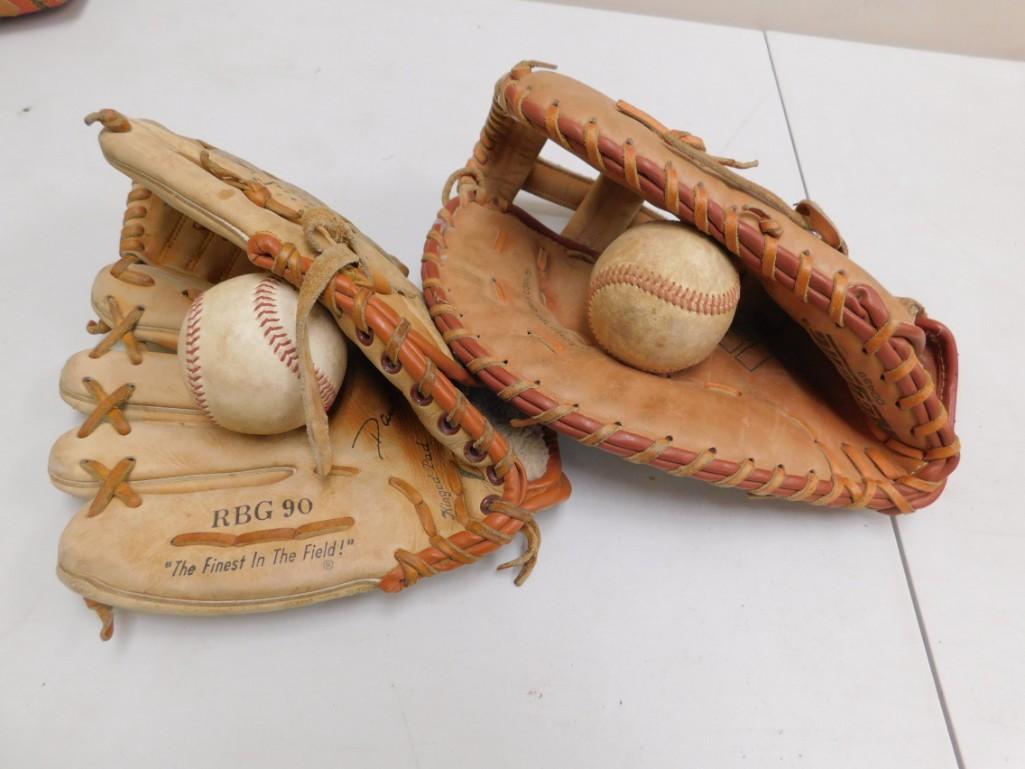 2 Baseball Gloves incl Rawlings and Regent and 2 (1 of 4)