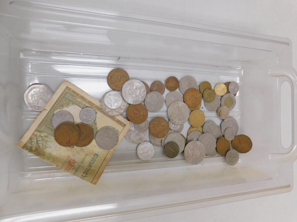 Lot of Foreign Coins and 1 Foreign Bill (1 of 3)