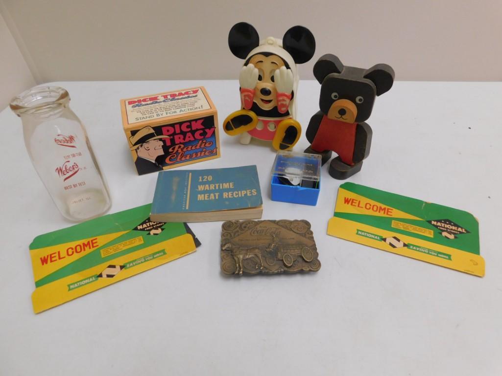 Collectibles Lot incl Coca Cola Belt Buckle , Micket (1 of 7)