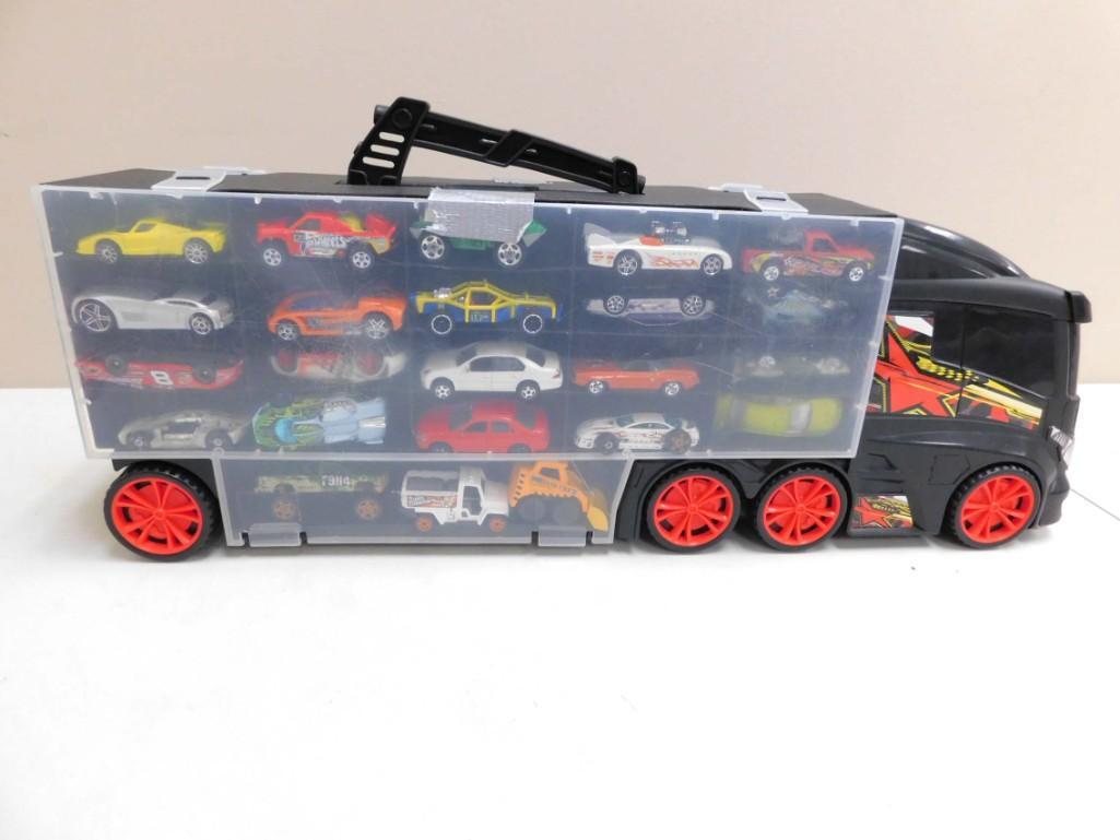 Case of Toy Cars and Vehicles incl Hot Wheels Truck or: 2 Sided Truck Case of Toy Cars and Vehicles incl Hot Wheels