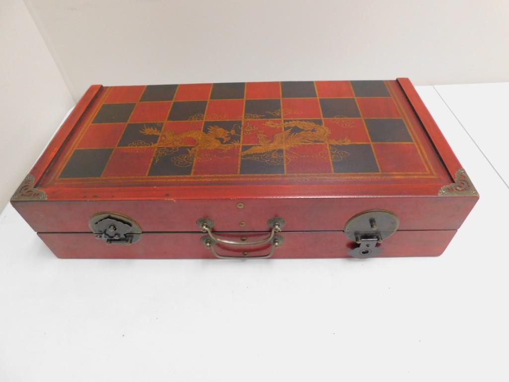 Large Chess Set with Asian Themed Pieces (1 of 7)