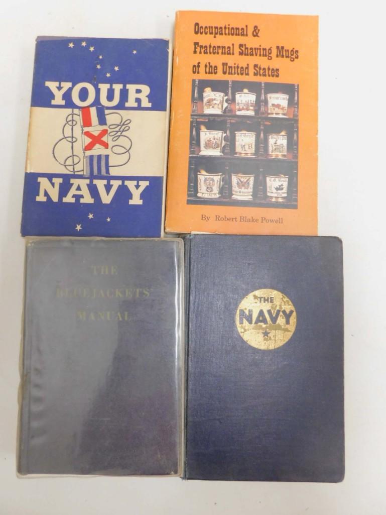 Lot of Old Military Books and a Shaving Mug Guide (1 of 9)