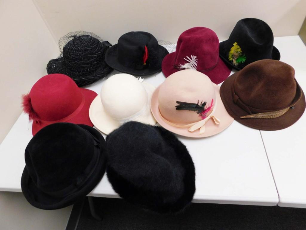 Lot of 10 Ladies Hats incl Vintage (1 of 10)