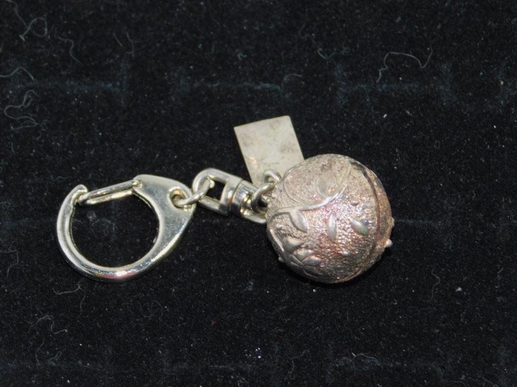 Sterling Silver Keychain Charm - with Asian Writing: Sterling Silver Keychain Charm - with Asian Writing