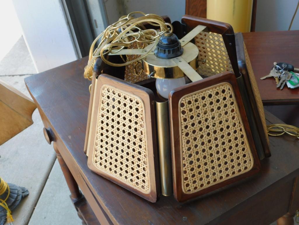 Hanging Lamp or Light Fixture: Hanging Lamp or Light Fixture , Measures about 15" across and about 10" high ALL ITEMS MUST BE PICKED UP EITHER ON SATURDAY, JULY 17TH DURING OR WITHIN 1 HOUR OF THE AUCTION ENDING OR ON SUNDA