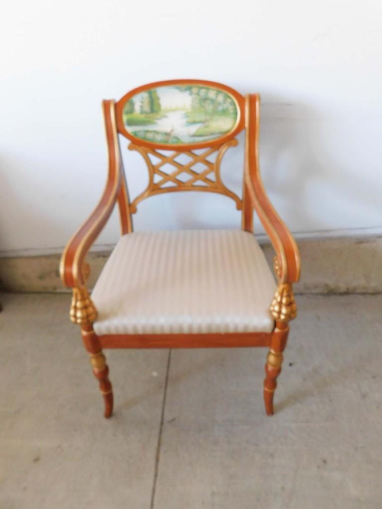 Antique Side Chair with Hand Painted Back (1 of 4)