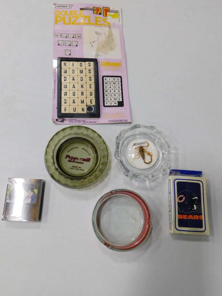 Double Puzzle Brainteaser Game, 3 Ashtrays incl Durango: Double Puzzle Brainteaser Game, 3 Ashtrays incl Durango , Riviera , Reno Peppermill , Pack of Cards, Set of Twilight Cards