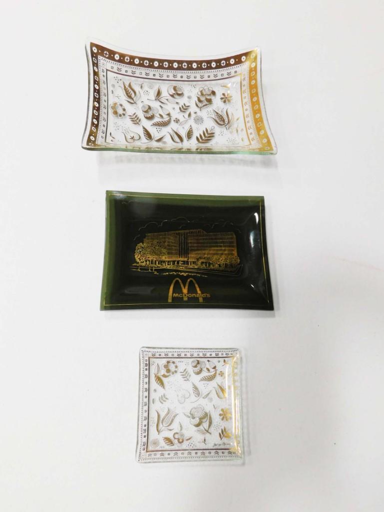 Mid Century Glass Georges Briard Snack Plates or (1 of 4)