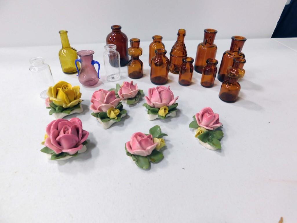 Lot of 7 Porcelain Capodimonte Flowers , 12 Small Amber (1 of 6)