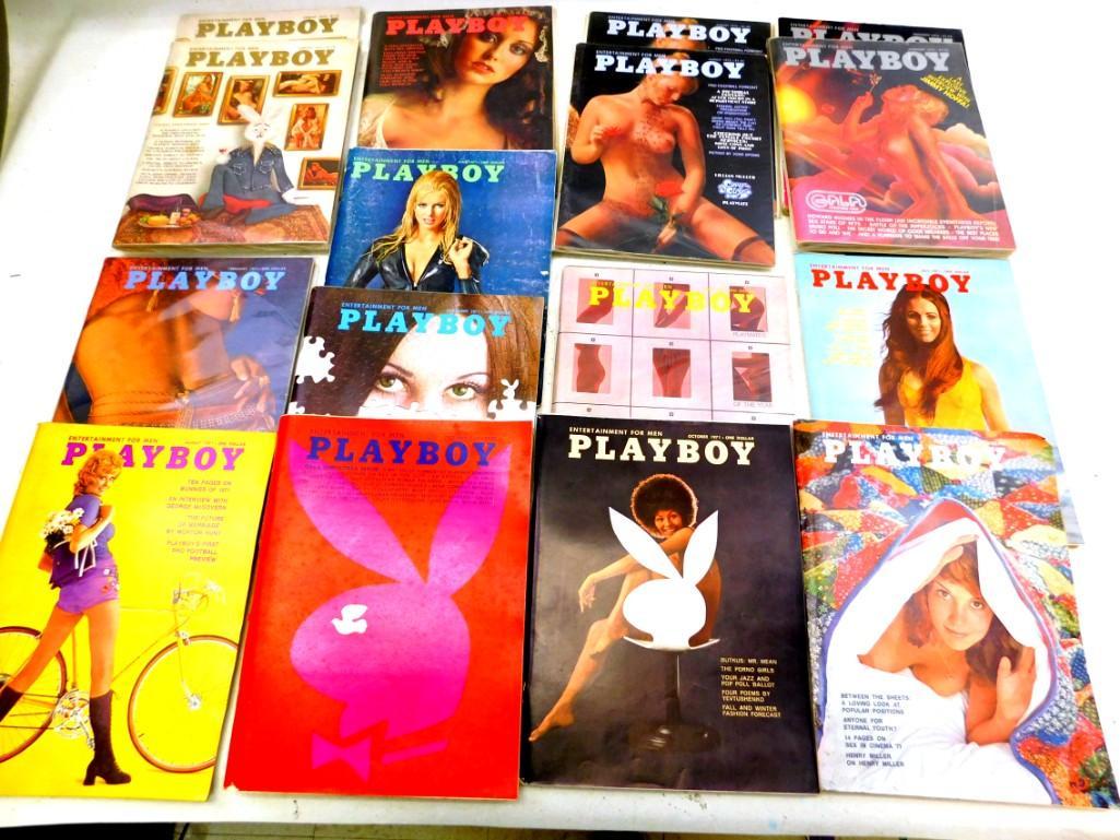 Lot of 16 Playboy Magazines from 1971 and 1975 (1 of 4)