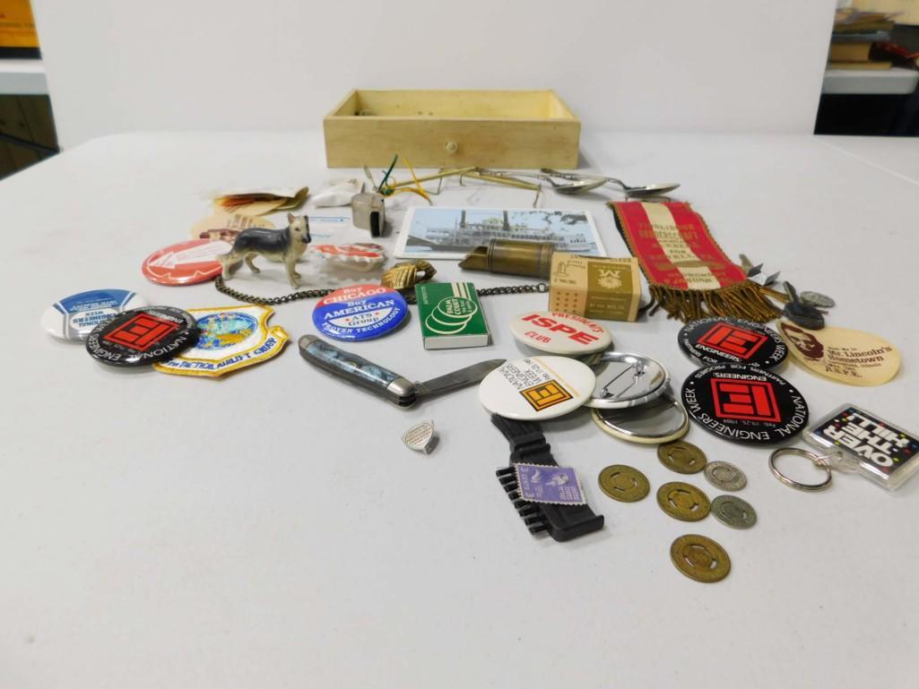 Lot of Misc Smalls incl a Boy Scout Whistle , Old (1 of 4)