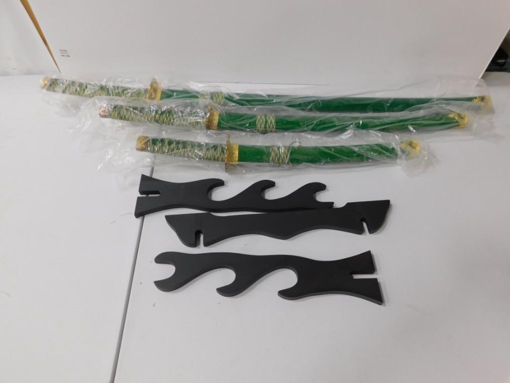 Set of 3 Decorative Swords with Stand (1 of 4)