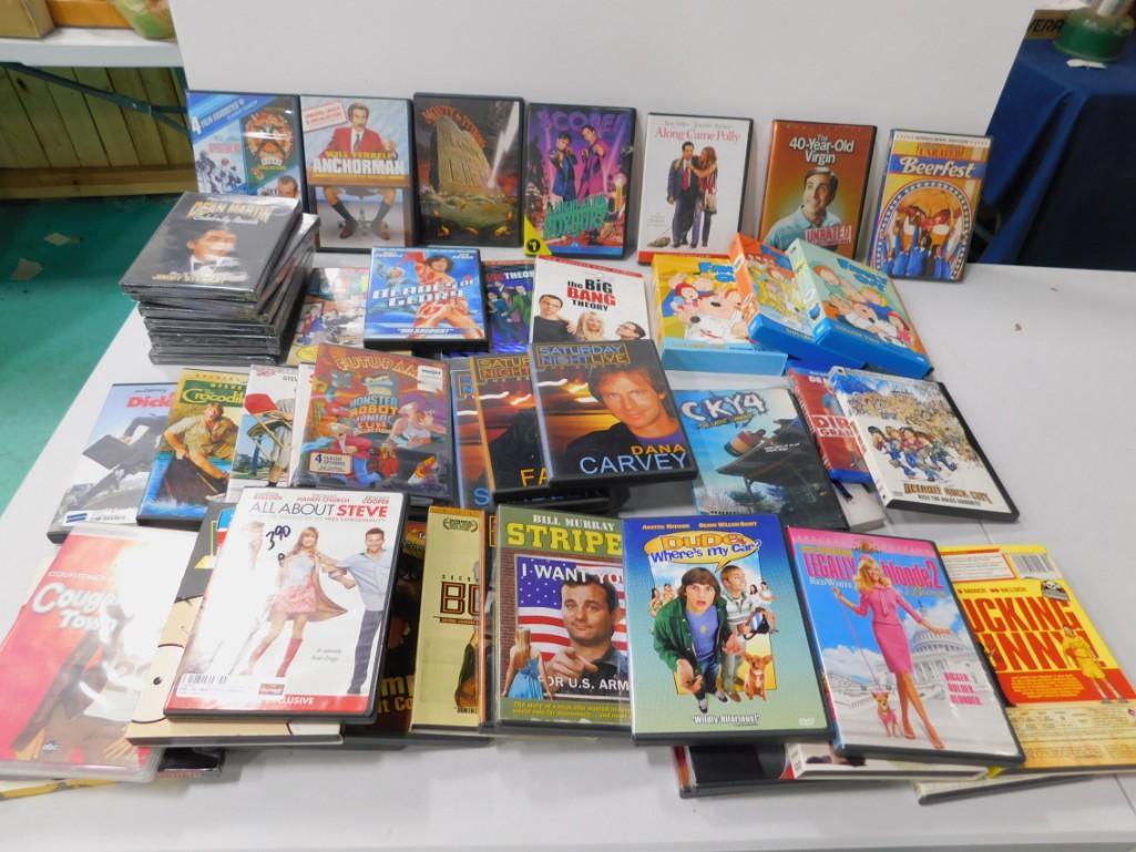 Lot of DVDs incl Family Guy Seasons 1, 2, 3, Big Bang: Lot of DVDs incl Family Guy Seasons 1, 2, 3, Big Bang Theory 1 & 6 , Clerks , Stripes , Get Smart , 7 Sealed Dean Martin Roast , etc Approx 20 movies