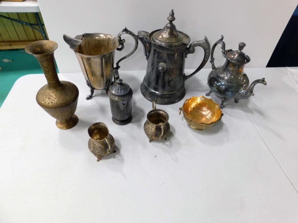 Vintage and Antique Metal incl Silver Plate and Brass: Vintage and Antique Metal incl Silver Plate and Brass