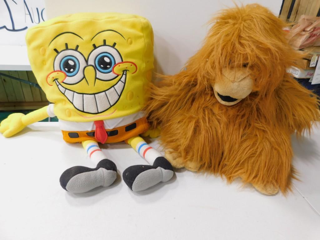 Spongebob Squarepants Plush and a Large Plush Monkey: Spongebob Squarepants Plush and a Large Plush Monkey