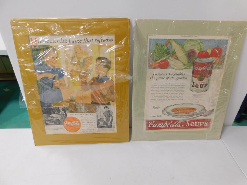 2 Matted Advertisements from Magazines incl Coca Cola (1 of 3)