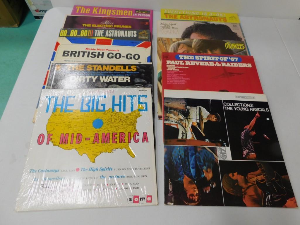 Lot of Vinyl Records incl The Kingsmen , The Electric: Lot of Vinyl Records incl The Kingsmen , The Electric Prunes , The Astronauts , British Agogo , The Standells , Big Hits , Young Rascals , Paul Revere and the Raiders, The Monkeys , Herb Alpert