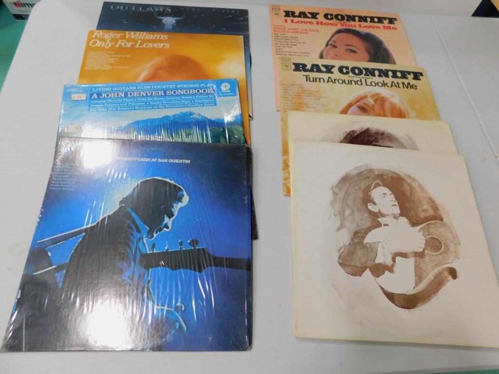 Lot of Vinyl Records incl Johnny Cash , The Outlaws , (1 of 5)