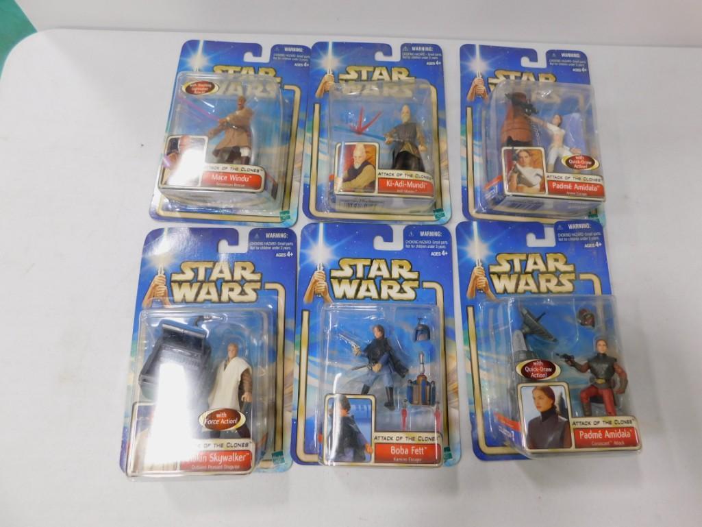 6 Star Wars Attack of the Clones Figures New in Package (1 of 3)