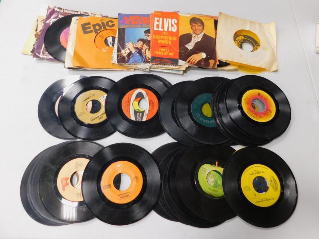 Lot of 45 RPM Vinyl Records incl Bee Gees , The Beatles (1 of 6)