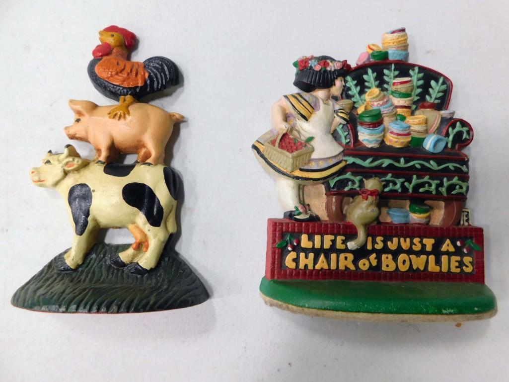 Cast Iron Door Stops incl Rooster , Pig , Cow and Life: Cast Iron Door Stops incl Rooster , Pig , Cow and Life is just a Cheer of Bowlies