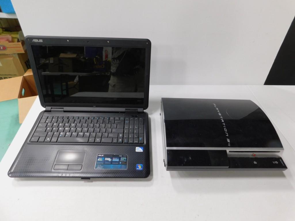 Playstation 3F Video Game System and Asus Laptop: Playstation 3F Video Game System and Asus Laptop Computer , both are untested Condition: untested