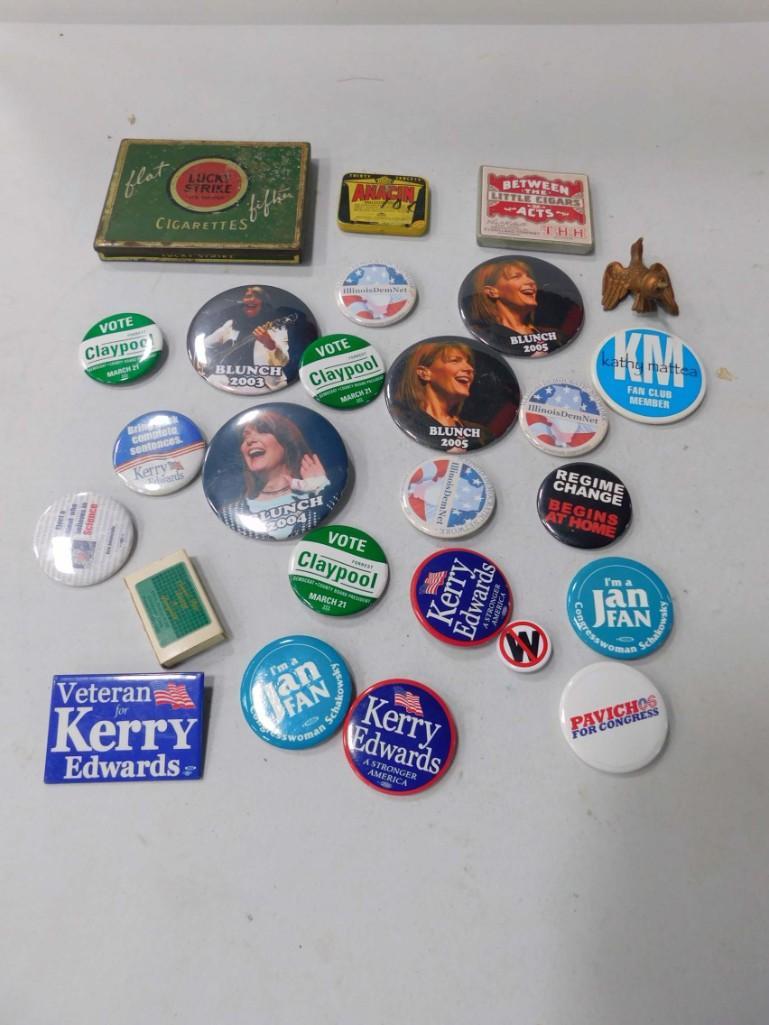 Lot of Smalls incl Vintage Tins incl Metal Lucky Strike (1 of 5)