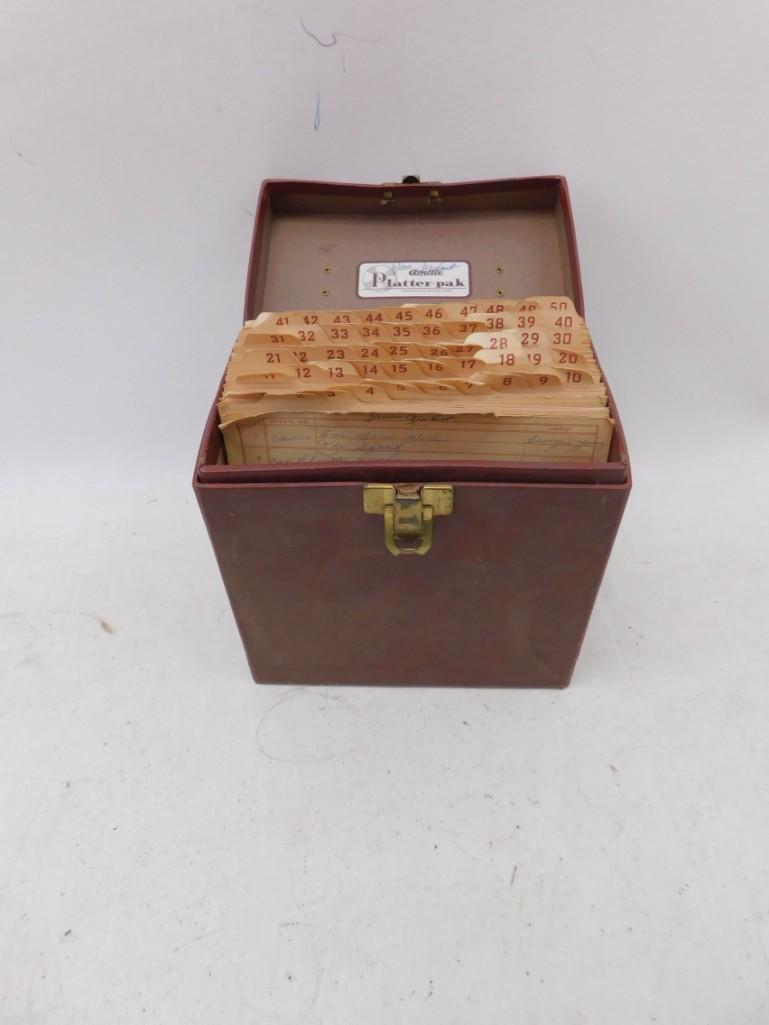 Lot of approximately 50 Vinyl 45 RPM records with case (1 of 3)