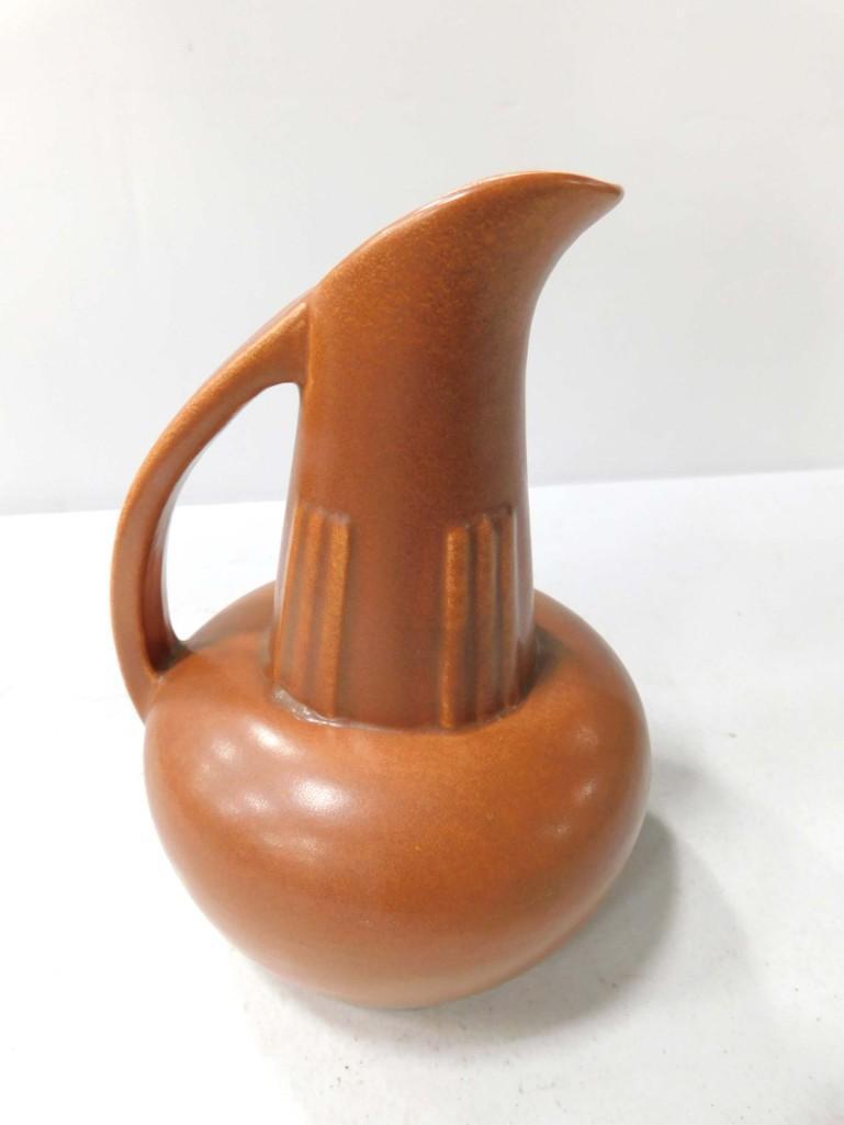 Red Wing Pottery Pitcher 771 Matte Brown Glaze (1 of 4)