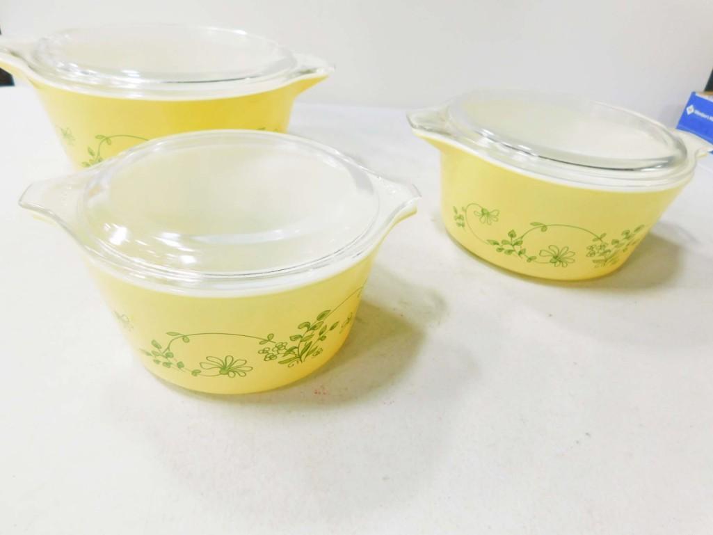 Set of 3 Pyrex Shenandoah Valley Casserole Dishes with (1 of 6)