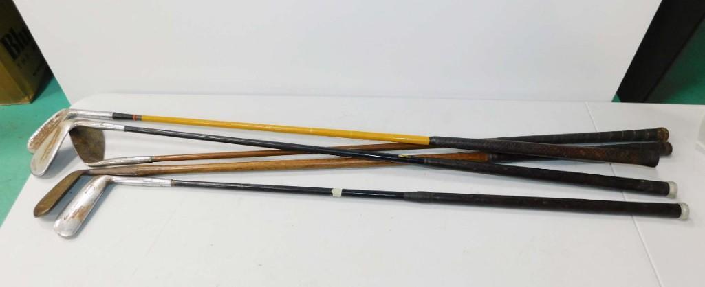 Old Golf Clubs , Some with Wood Shafts: Old Golf Clubs , Some with Wood Shafts