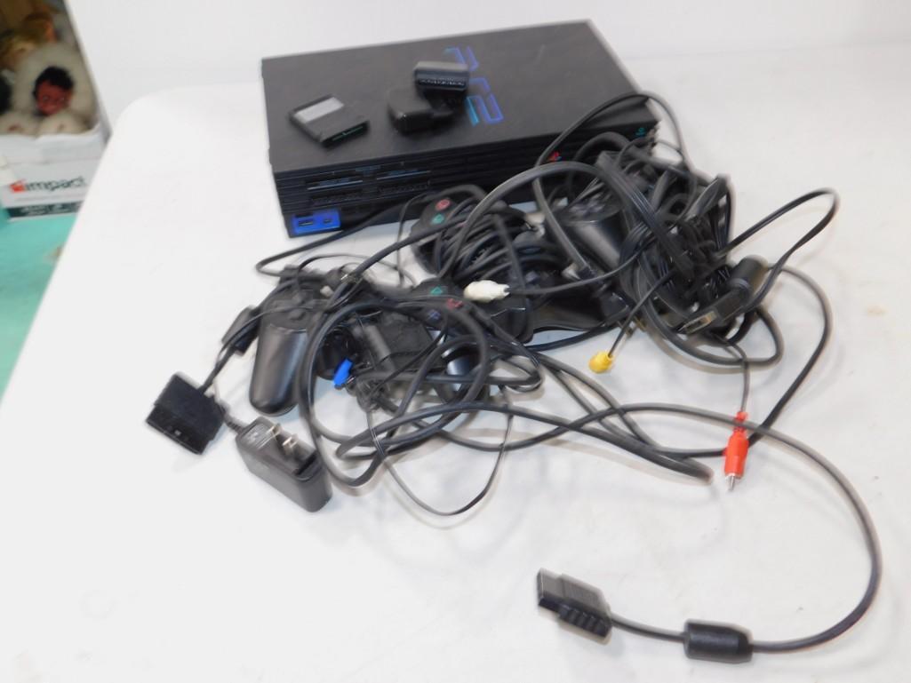 Playstation 2 Lot incl 3 Controllers , Misc Cords , etc (1 of 3)