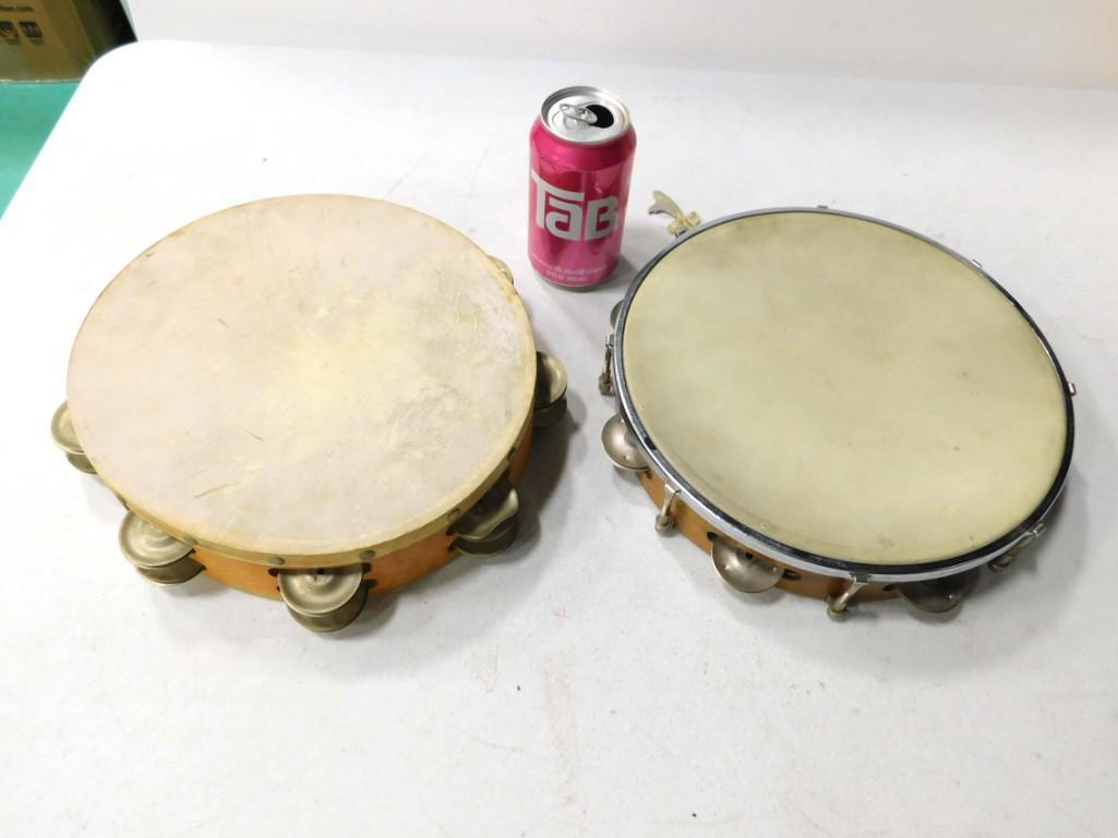 2 Vintage Professional Tambourines 1 Ludwig 10" Double: 2 Vintage Professional Tambourines 1 Ludwig 10" Double Row and 1 Non-Branded Single Row