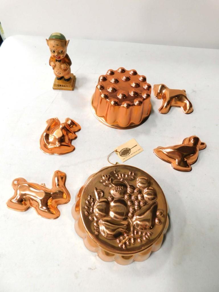 Vintage Lot incl Die Cast Porky Pig Bank , 1 Benjamin (1 of 7)