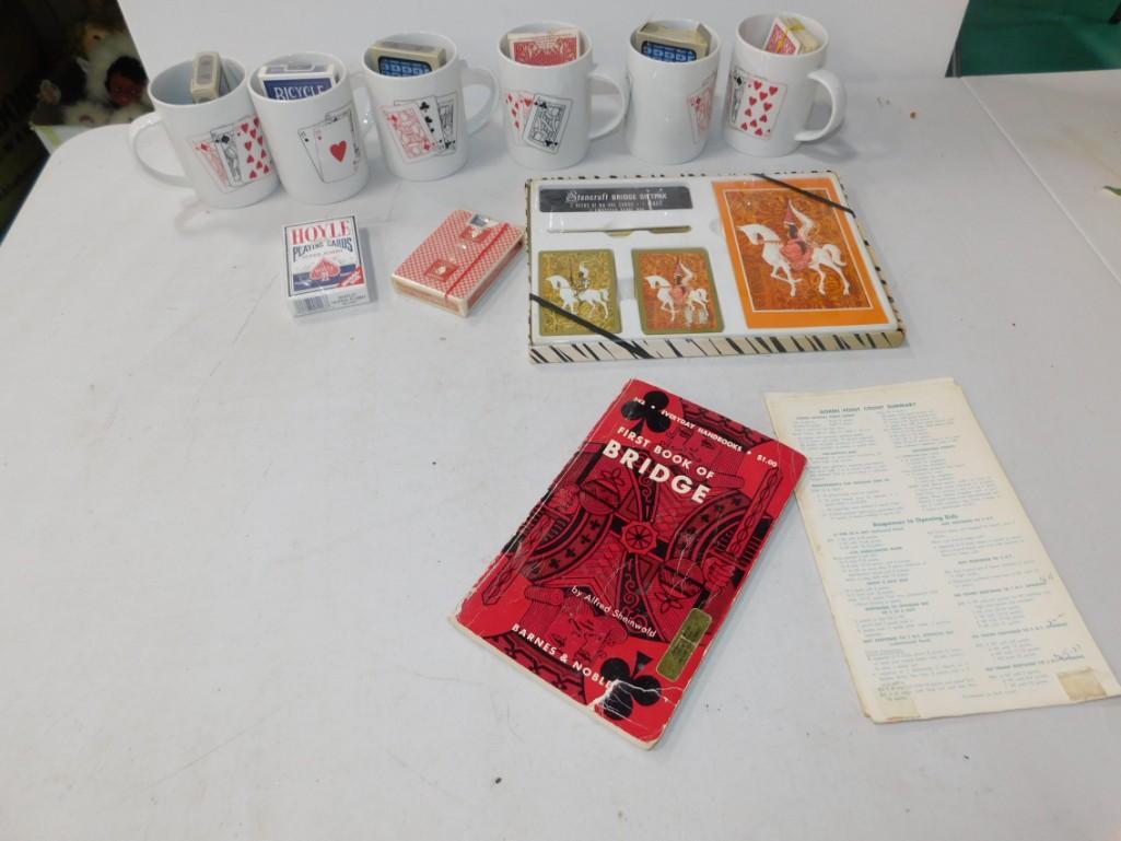 Playing Card Lot incl 6 Playing Card Mugs , Bridge Pack (1 of 5)