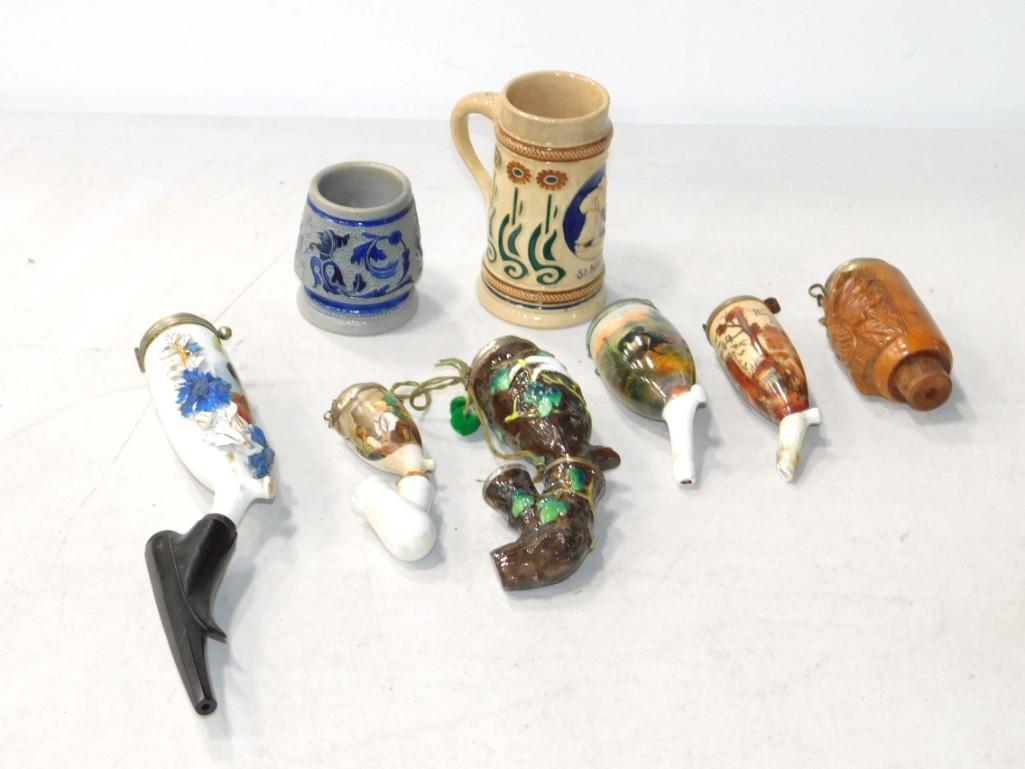 2 Small Beer Steins and Some Parts of Vintage Pipes (1 of 3)