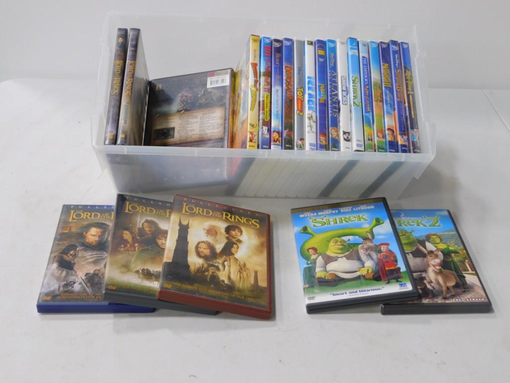 Lot of DVDs incl The Lord of the Rings , Shrek , (1 of 4)