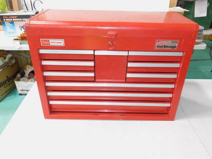 Sears Craftsman Mechanics Chest 26" 10 Drawer plus Top: Sears Craftsman Mechanics Chest 26" 10 Drawer plus Top Storage Very Good Condition