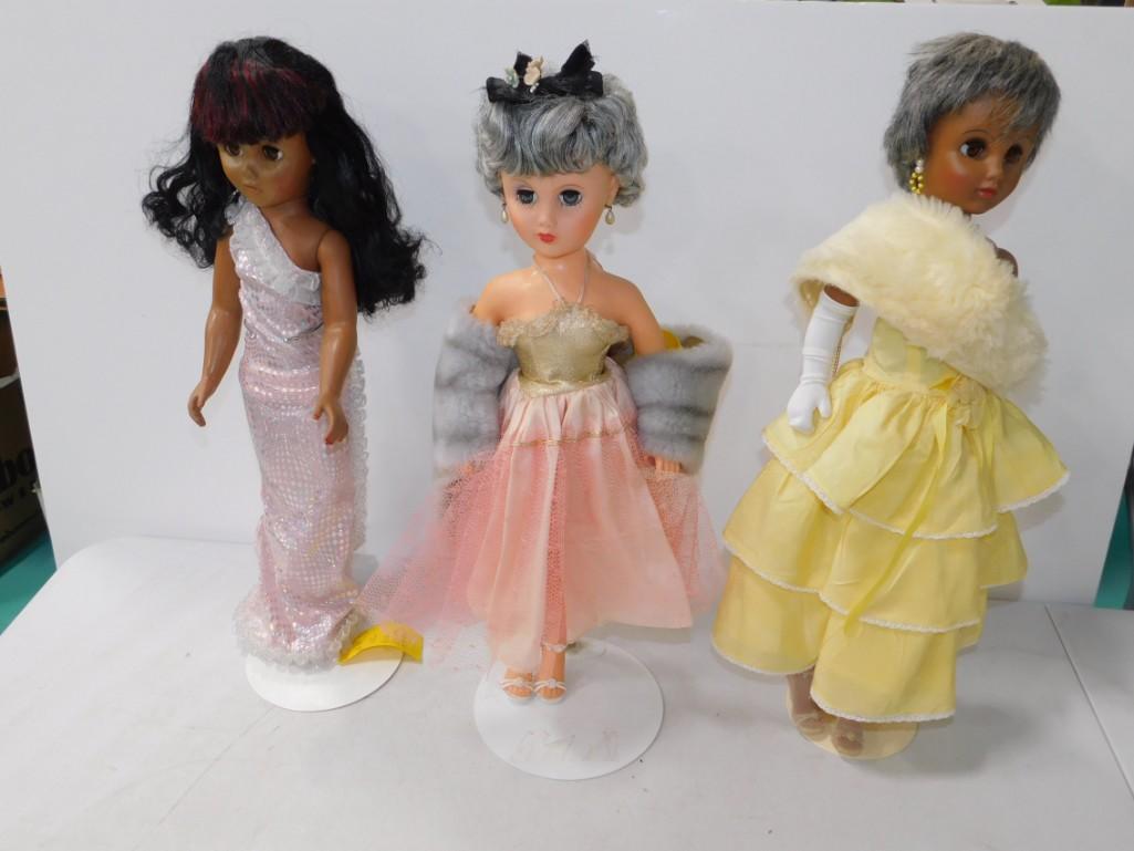 3 Vintage 1950s and 1960s Fashion Vinyl Dolls with (1 of 5)