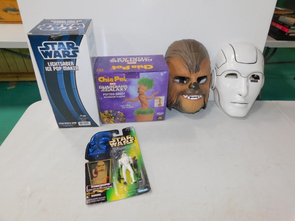Star Wars Lot incl Light Saber Ice Pop Maker , Chia Pet (1 of 4)