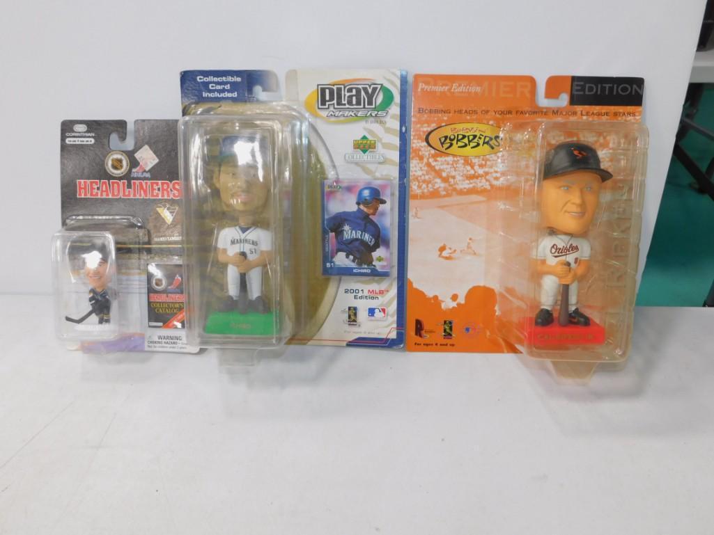 Lot of 3 Bobbleheads incl Cal Ripken Jr , Ichiro , (1 of 3)