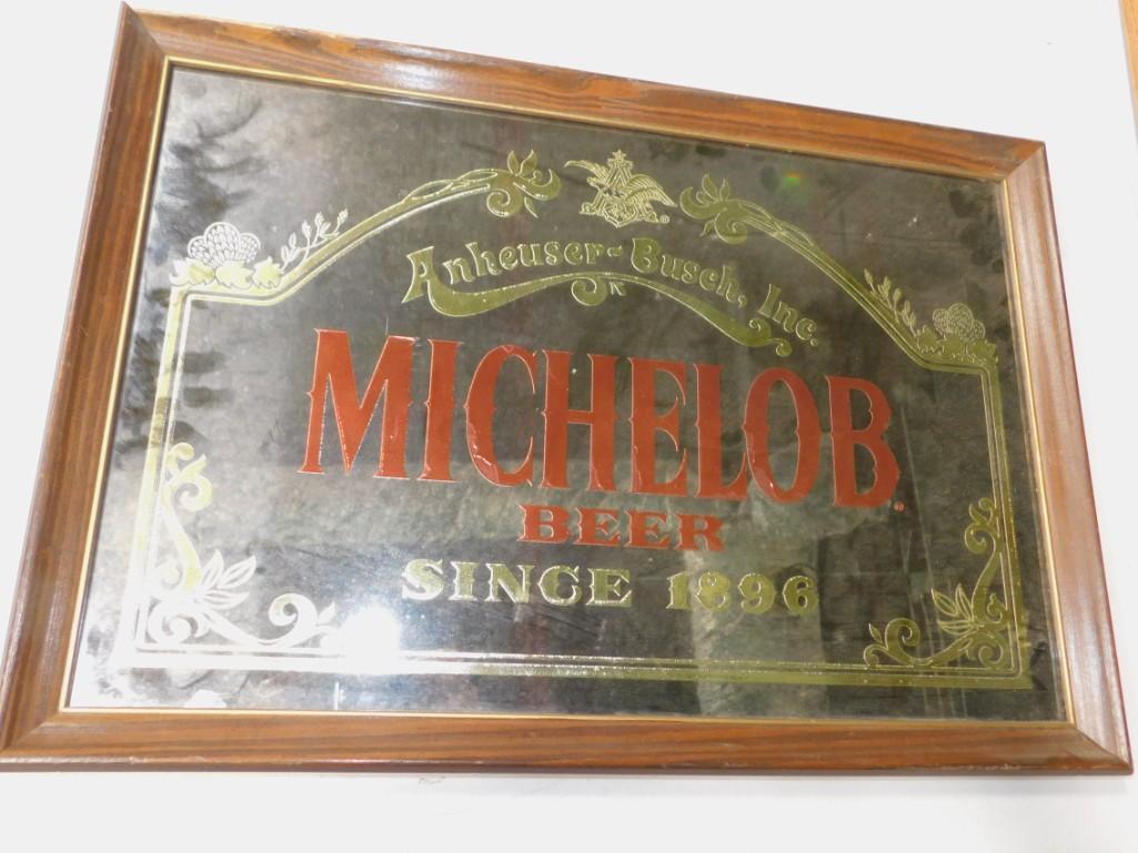 Framed Michelob Bar Mirror Measures about 26"x18" (1 of 5)