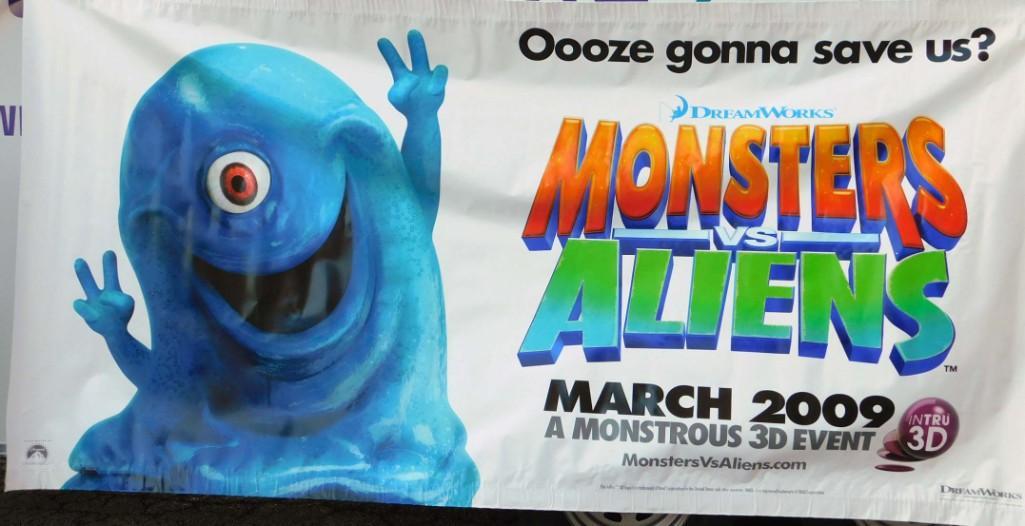 Large Monster vs Aliens Movie Vinyl Banner Poster (1 of 6)