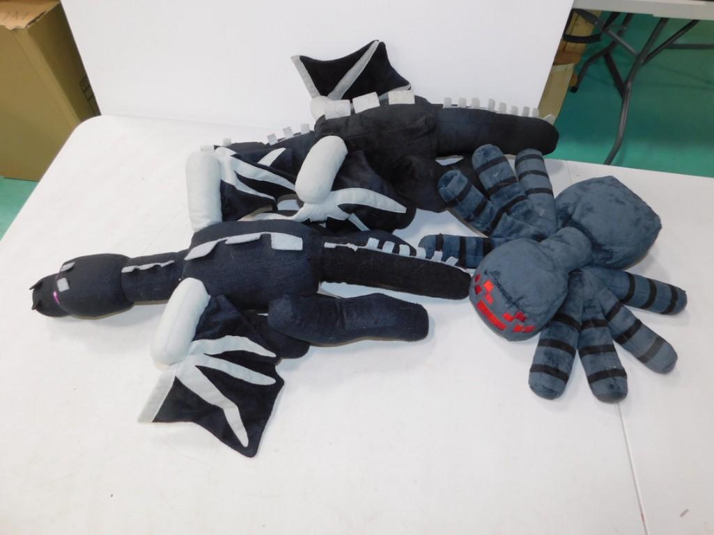 3 Minecraft Plush incl Spider and 2 Ender Dragons: 3 Minecraft Plush incl Spider and 2 Ender Dragons , Dragons are approx 25" Long , Spider is at 12" Long