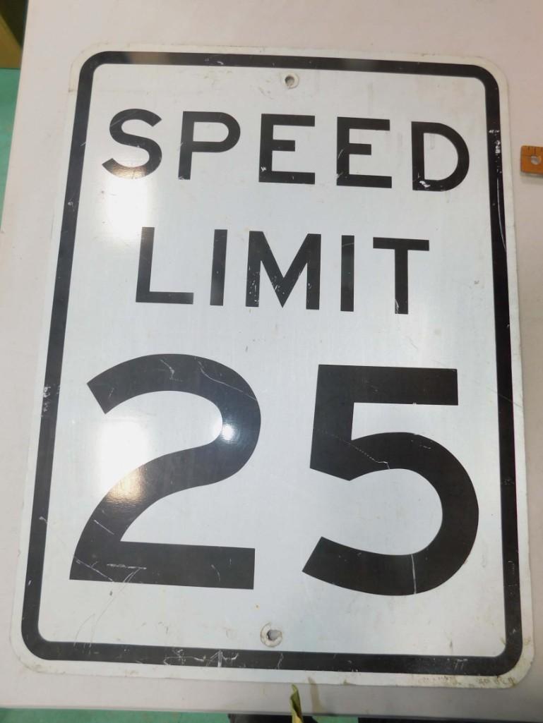 Metal Street Sign Speed Limit 25 Measures about 18"x24" (1 of 3)